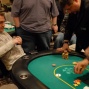 Justin Bonomo relaxes for a moment after doubling up