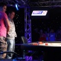 Alexander Dovzhenko congratulates Maxim Lykov after seeing the cards