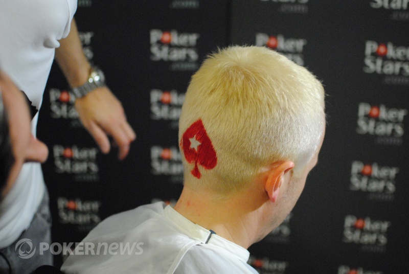  and painting the PokerStars red spade logo on the back of his head, 