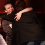 Max Heinzelmann & Ben Wilinofsky embrace before the heads up.