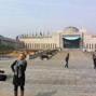 The PokerNews video team filming at the Korean War Memorial