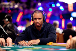 Phil Ivey in action on Day 1.