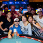 Dung Nguyen celebrates with friends after winning his WSOP Gold Bracelet