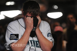 Matt Affleck after his aces were cracked deep in the 2010 WSOP Main Event