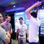 Jason Mercier, Daniel Negreanu & Eugene Katchalov prior to the start of Day 2.