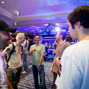 The players handing out before the start of Day 2 action.