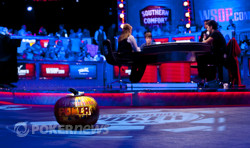 A poker pumpkin makes it onto the stage near the final table