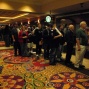 Long line waiting for the doors to open