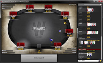 Изглед от маса в Winamax Poker