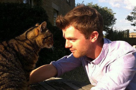Sebastian Saffari practices his poker face against a formidable opponent.