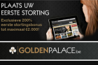 250% tot €2.000 First Deposit Bonus én €5 gratis op GoldenPalace.be