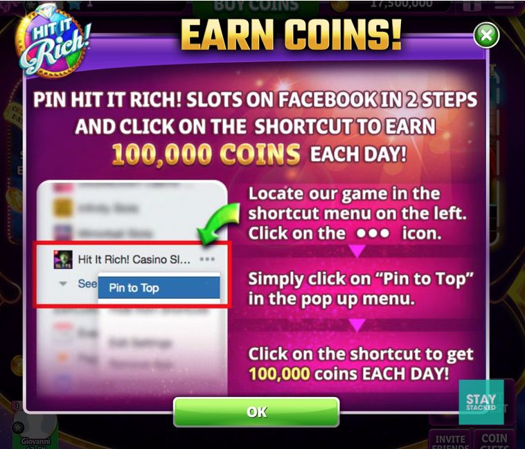 how to get free coins on hit it rich