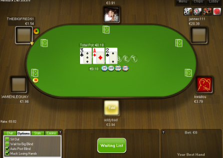 Unibet Poker Table