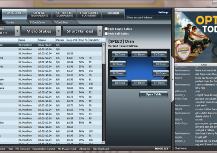 Betfair Poker Lobby