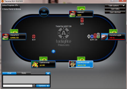 LuckyAcePoker Cash Game Table