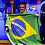 National pride: Andre Akkari with bracelet and Brazilian flag.