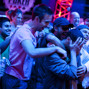Athanasios Polychronopoulos's fans mob him after he has won event 48 of the WSOP.