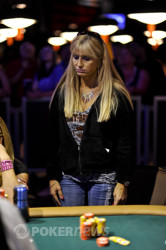 Marsha Wolak watches on nervously as the dealer spread  the board.