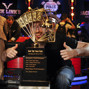 Brian Rast poses with The Chip Reese Memorial Trophy after winning event 55, The Players Championship.