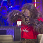 Sasquatch admires the WSOP Main Event Bracelet