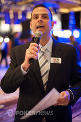 Jack Effel welcomes players for Event #1 of the 2012 WSOP