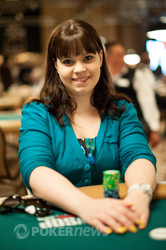 Annette Obrestad pair of sixes won a PLO hand.