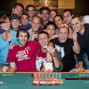 Brent Hanks,champion of event 2 of the 2012 WSOP, celebrates with friends.