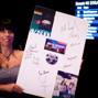 Linda with her WSOP memory wall