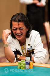 Scotty Nguyen is still in contention here on Day 2