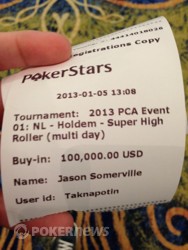 Jason Somerville tweeted a pic of his registration slip.