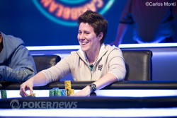 Vanessa Selbst is all smiles with the chip lead