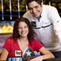 Alexis Gilbard with better half Jon Aguiar after winning a $300 NL turbo at the 2013 PCA.
