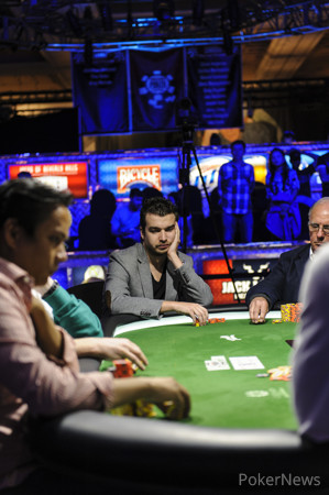 Chris Moorman (just before being eliminated in 5th place in yesterday's $1,500 Ante-Only  NLHE event)