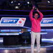 Vitaly Lunkin holds his €50k Super High Roller trophy aloft