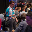 Liv Boeree pops in to day hello to Jason Mercier at EPT Barcelona €10k High Roller