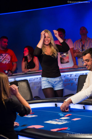 Jamila Von Perger spikes on the river to stay alive at EPT Barcelona