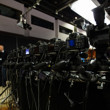Row of cameras setup to film the 100k charity tournament