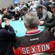 Mike Sexton and his New Jersey Devils jersey on Day 1b of the 2014 WPT Borgata Winter Poker Open Main Event