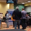 Players line up to register for a $250 MSPT qualifier.