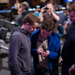 Oleksii Khoroshenin chats with friends after his win