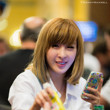 Kitty Kuo hands out her sweets