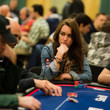 Liv Boeree eyes up her table mate to try and pick up some tell