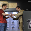 Jack Effel presents the gold bracelet to Justin Bonomo, winner of Event #11: $1,500 Six-Handed No-Limit Hold'em