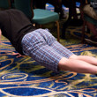 Mike McDonald does push-ups to win a bet