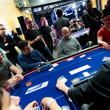 Christopher Andler (grey hoodie) bubbles EPT 12 Malta Main Event 2015