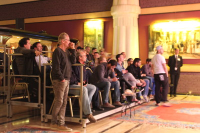 The audience watches on