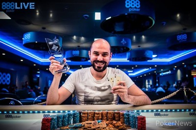 Frenchman Eric Le Goff Won the 888Poker High Roller for £30,000 by beating English pro Tom Middleton heads-up (Photo:888Poker)