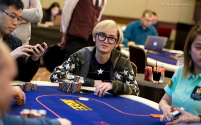 Defending champion Wai Kin Yong is third in chips