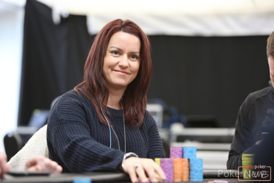 Katie Swift has taken the chip lead...but can she keep hold of it here on Day 2?