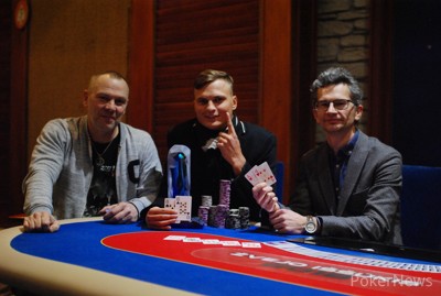 Mantas Bagočius (centre), Mindaugas Jonuškis (dešinėje) ir Ričardas Vymeris